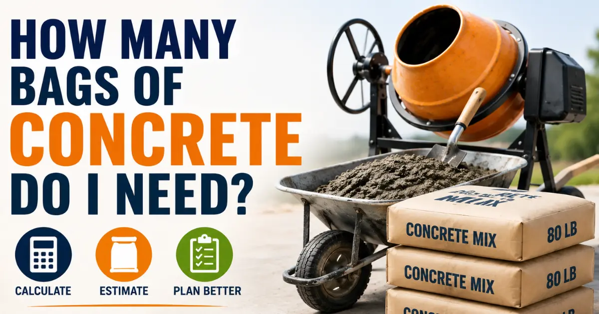 How Many Bags of Concrete Do I Need? Calculator & Chart for 80lb, 60lb Bags