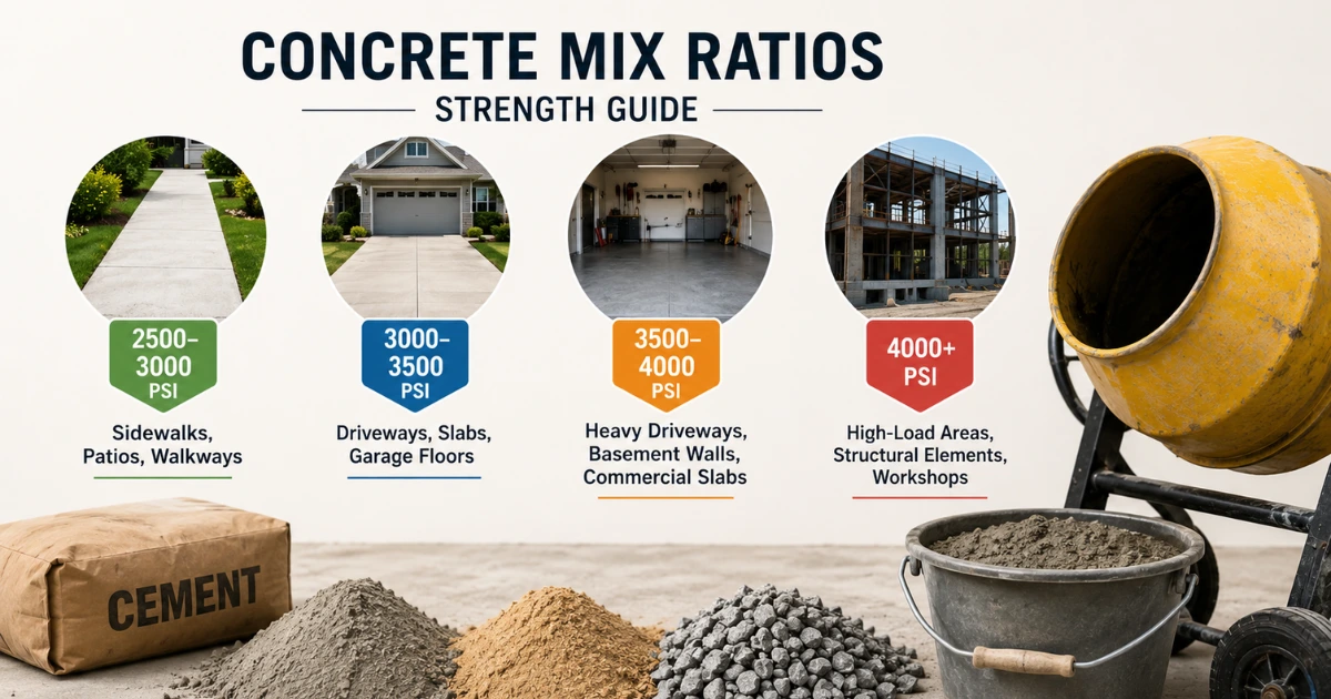 Concrete Mix Ratio Explained: Types, PSI Chart & Best Mix Guide